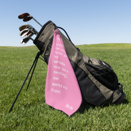 Custom Hot Pink Funny Friend Golf Handtuch (Gras)