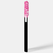 Custom Hot Pink Glitzer Black Budget iPhone Case (Rückseite / Rechts)