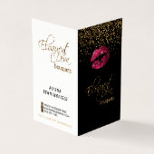 Custom Hot Pink & Gold Confetti Preis & Service Visitenkarten (Vorderseite)