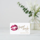 Custom - Hot Roink Glitzer und Gold - White Visitenkarte (Stehend Vorderseite)