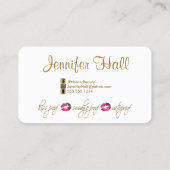 Custom - Hot Roink Glitzer und Gold - White Visitenkarte (Rückseite)