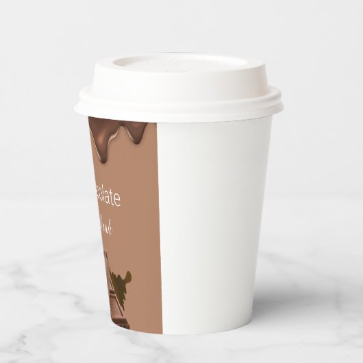 Custom Hot Schokolade Happy Drink braun Pappbecher (Links)