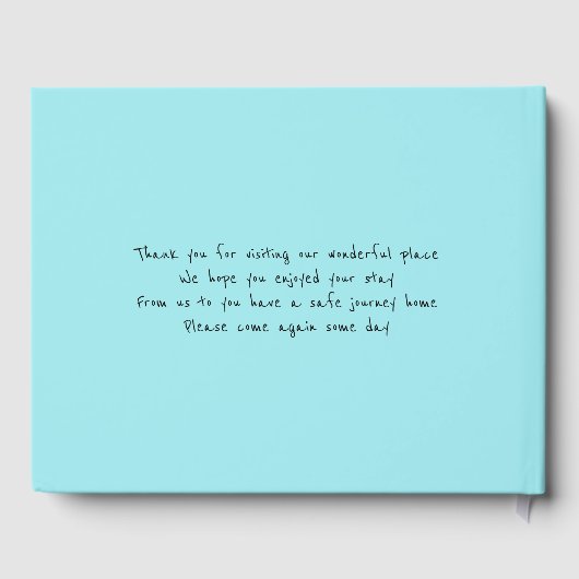 Custom Hotel, B and B, Guesthouse Gästebuch (Rückseite)