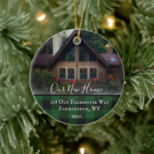 Custom House Foto First Xmas neue Zuhause Familien Keramik Ornament