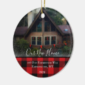 Custom House Foto First Xmas neue Zuhause Familien Keramik Ornament (Links)