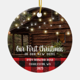 Custom House Foto First Xmas New Zuhause Family Na Keramik Ornament