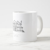 Custom House Illustration Minimalist Line Art Home Jumbo-Tasse (Vorderseite Rechts)