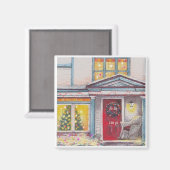 Custom House Number Christmas Hütte Magnet (Vorderseite/Rückseite)