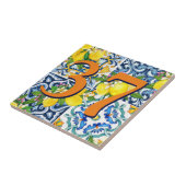 Custom House Number Floral Sicilian Lemon Fliese (Seite)