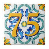 Custom House Number floral Sizilien Keramik Tile Fliese (Vorderseite)