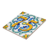 Custom House Number floral Sizilien Keramik Tile Fliese (Seite)