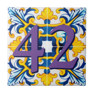 Custom House Number floral Sizilien Keramik Tile Fliese