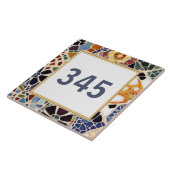 Custom House Number Sign Colorful Spanish Mosaik Fliese (Seite)