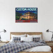 Custom House Peak Crate LabelMonterey, CA Leinwanddruck (Insitu (Schlafzimmer))