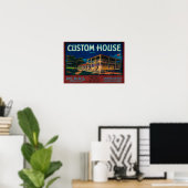 Custom House Peak Crate LabelMonterey, CA Poster (Heimbüro)