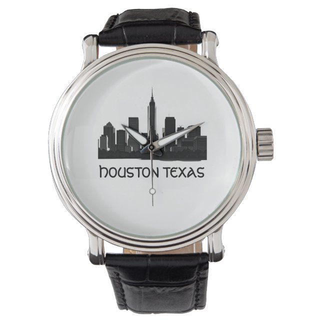 Custom Houston Texas Skyline Armbanduhr (Vorderseite)