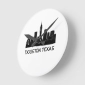 Custom Houston Texas Skyline Runde Wanduhr (Winkel)