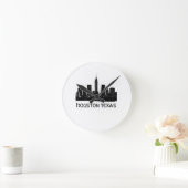 Custom Houston Texas Skyline Runde Wanduhr (Zuhause)