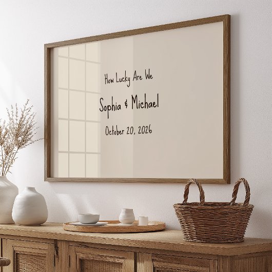 Custom “How Lucky We Are” Wedding Sign Wall Art  Poster