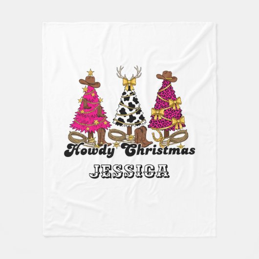 Custom Howdy Christmas Blanket Fleecedecke (Vorderseite)