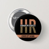 Custom HR Human Resources Leopard Print HR Geschen Button (Vorne & Hinten)
