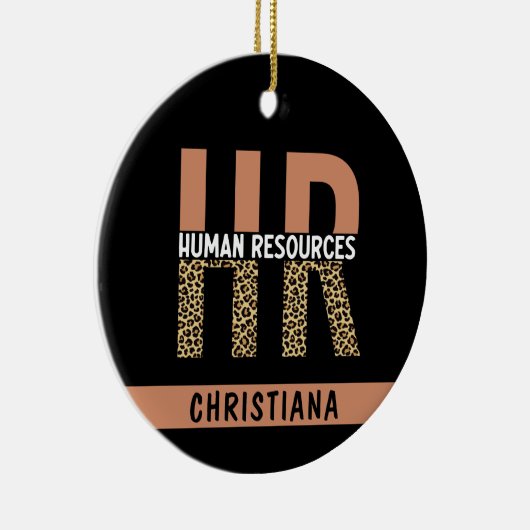 Custom HR Human Resources Leopard Print HR Geschen Keramik Ornament (Rechts)