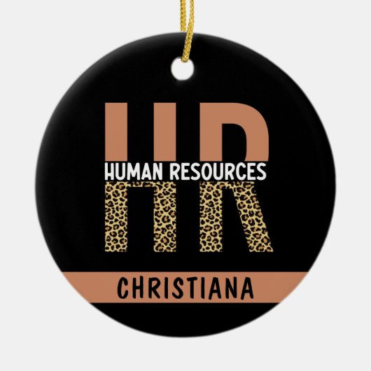 Custom HR Human Resources Leopard Print HR Geschen Keramik Ornament (Vorne)