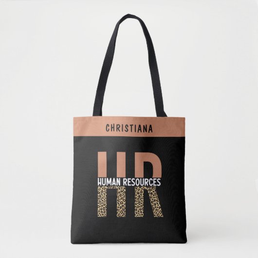 Custom HR Human Resources Leopard Print HR Geschen Tasche (Vorderseite)