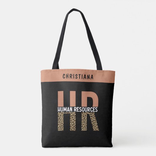Custom HR Human Resources Leopard Print HR Geschen Tasche (Rückseite)
