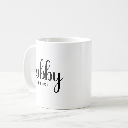 Custom Hubby EST Year Couple Wedding Anniversary Kaffeetasse (Vorderseite Links)
