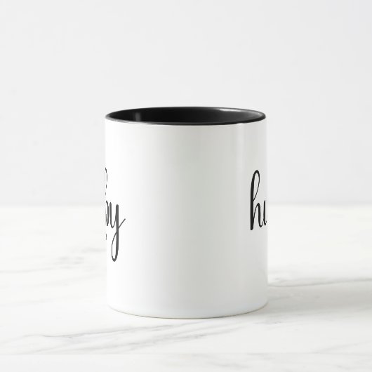Custom Hubby EST Year Couple Wedding Anniversary Tasse (Zentrum)