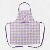 Custom Hübsch Lavender Violet Lila Ivory Gingham Schürze (Vorderseite)