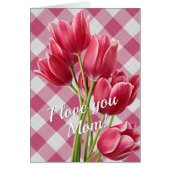 Custom Hübsch Red Pink Tulips Pink Red Gingham (Vorne)