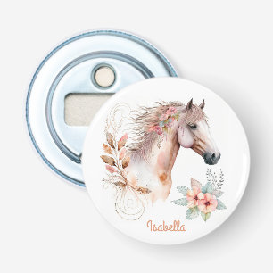 Custom Hübsch Watercolor Floral Boho Pferd Flaschenöffner