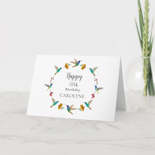 Custom Hummingbird Birthday Card Karte (Vorderseite)