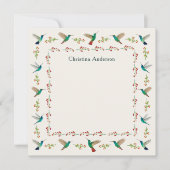 Custom Hummingbird Border Mitteilungskarte (Vorderseite)