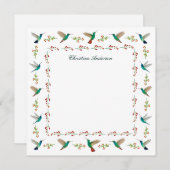 Custom Hummingbird Border Mitteilungskarte (Vorne/Hinten)