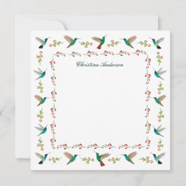 Custom Hummingbird Border Mitteilungskarte