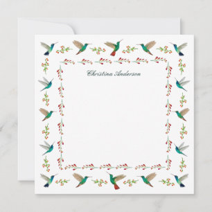 Custom Hummingbird Border Mitteilungskarte