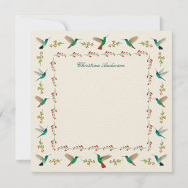 Custom Hummingbird Border Mitteilungskarte