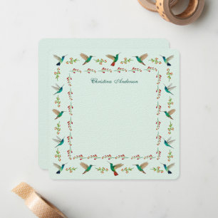 Custom Hummingbird Border Mitteilungskarte