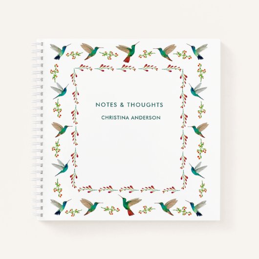 Custom Hummingbird Border Notepad Notizblock (Vorderseite)