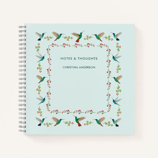 Custom Hummingbird Border Notepad Notizblock (Vorderseite)