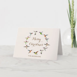 Custom Hummingbird Christmas Card Karte