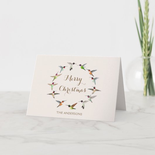 Custom Hummingbird Christmas Card Karte (Vorderseite)