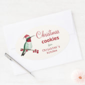 Custom Hummingbird Christmas Cookies Ovaler Aufkleber (Umschlag)