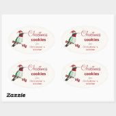 Custom Hummingbird Christmas Cookies Ovaler Aufkleber (Blatt)