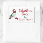 Custom Hummingbird Christmas Cookies Rechteckiger Aufkleber (Tasche)