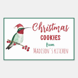 Custom Hummingbird Christmas Cookies Rechteckiger Aufkleber