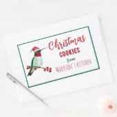 Custom Hummingbird Christmas Cookies Rechteckiger Aufkleber (Umschlag)